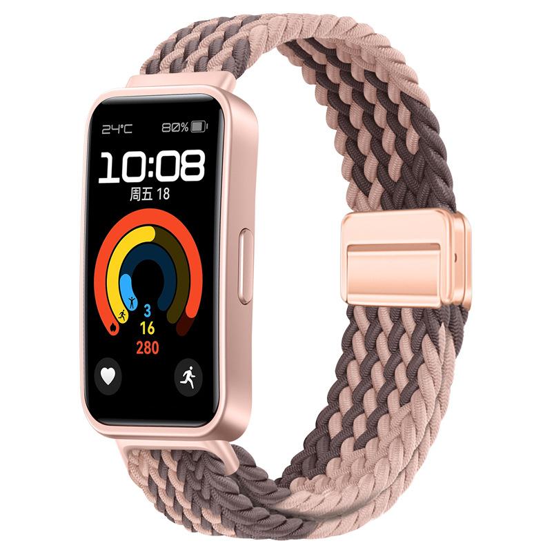 Geflochtenes Nylon-Schlaufenarmband für Huawei Band 10 9 8 Verstellbares Armband mit magnetischem Verschluss für Huanwei Band 10/9 Armbandzubehör