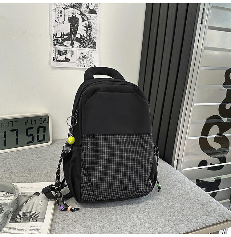 Schoolbag Small Backpack Men's and Women's Outdoor Lightweight Multipurpose Sports Riding Backpack Fashion Contrast Color Flat Casual Breast Bag