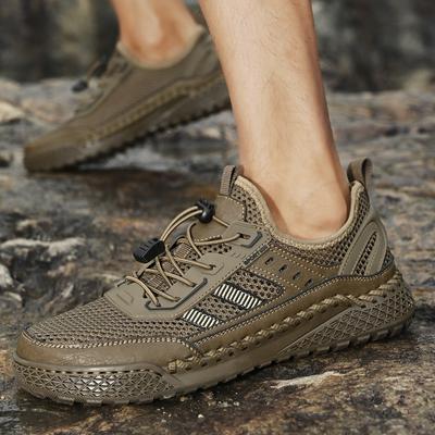Italienische Marke Herren Outdoor Mesh Freizeitschuhe Hochwertige Handgefertigte Sohlen Herren Wander- und Campingschuhe Vielseitige Sommersandalen