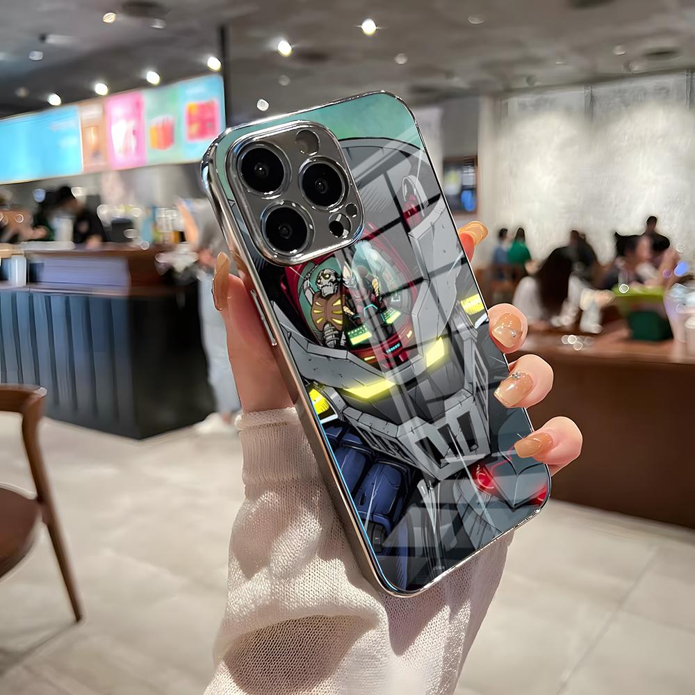Anime M-Mazinger Z Phone Case For IPhone 17 Pro Max 15 Pro 16 14 Plus 12 13 Mini 11 Pro Shockproof Electroplated Glass Cover