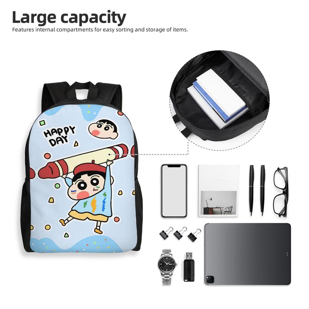 Crayons Shins Chans Travel Backpack Men Women School Computer Bookbag Cartoon College Student Daypack Bags