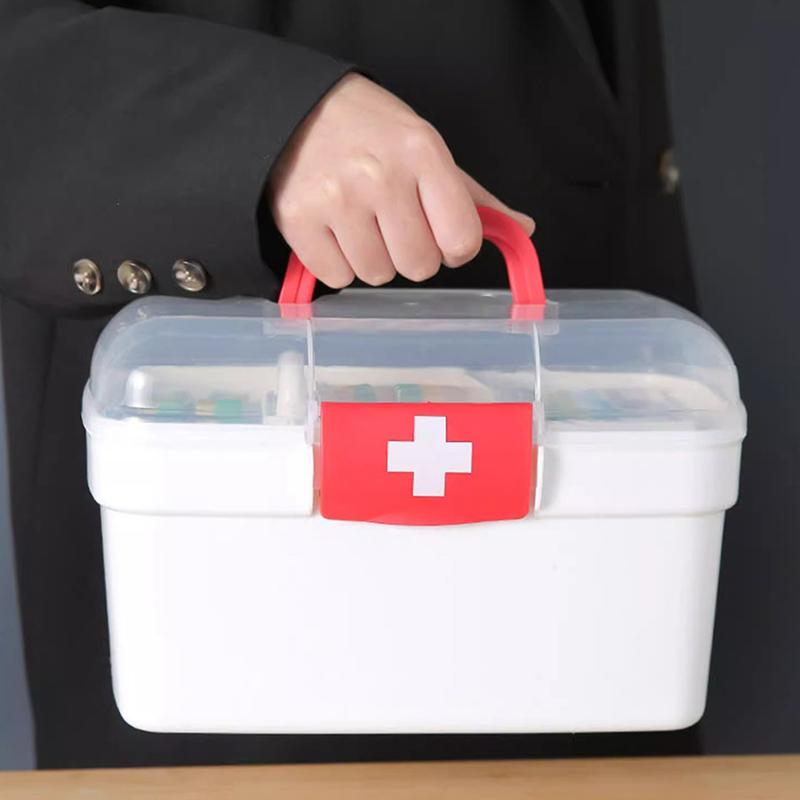 Portable Medicine Storage Box Large Capacity Medicine Kit Family Hand First Aid Chest Simple Travel Emergency Box