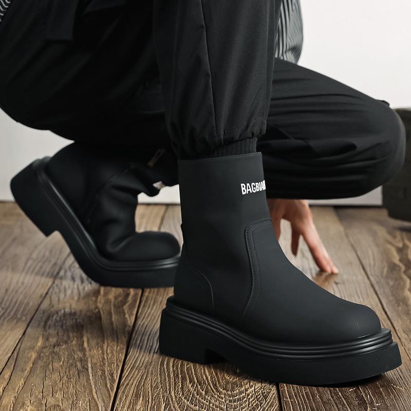 Chelsea Stiefeletten Herren 2025 Neue Frühling und Herbst Einzelstiefel Skinny Stiefel Plateau Martin Stiefel 5014-M