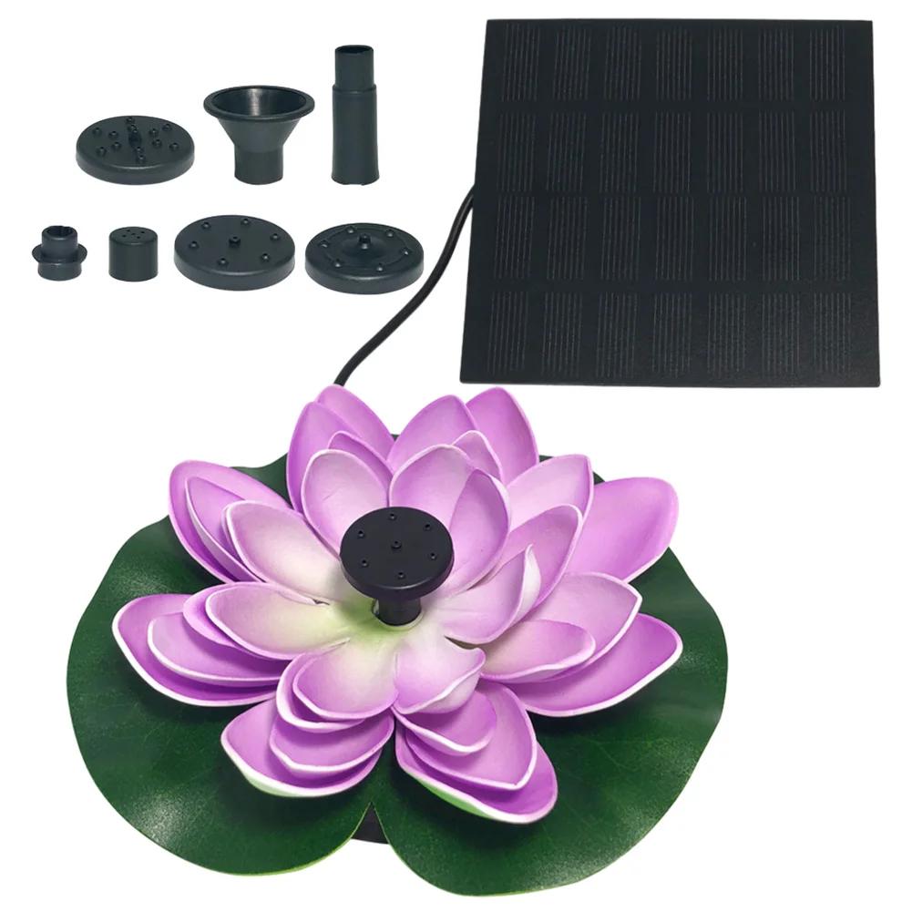 Lotus Shape Floating Garden Fountain Life Up To 20000 Hours Solar Powered Fountain Pump Water Lily Ornaments for Decore Garden