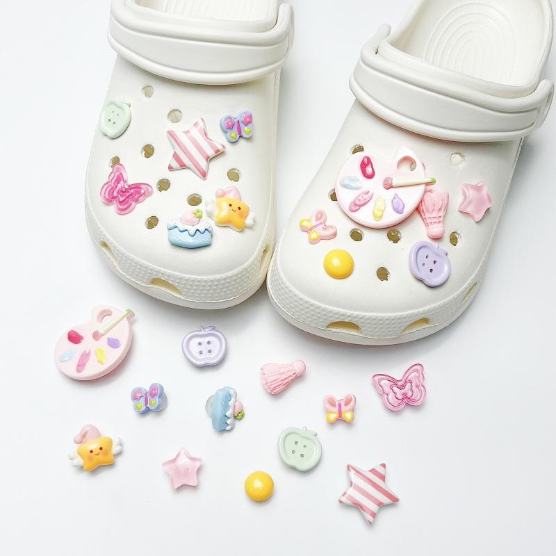 1set New Flower Bow Shoes Decoration DIY Removable Shoe Buckle Personalized Shoe Charms Set Fashion