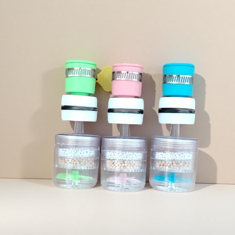 Detachable Splash-Proof Rotatable Faucet Shower Head with Filter Core Blue