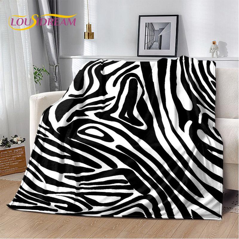 3D Colorful Zebra Pattern Soft Plush Blanket,Flannel Blanket Throw Blanket for Living Room Bedroom Bed Sofa Picnic Office Cover
