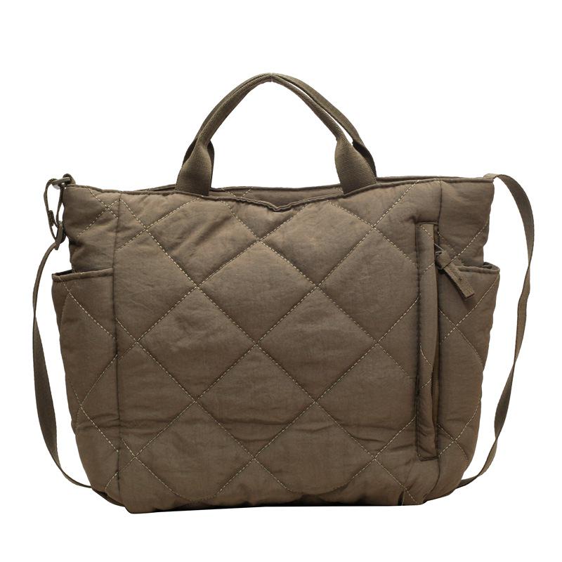 

Сумка-тоут большой вместимости с хлопковой подкладкой: Сумка через плечо и кроссбоди в корейском стиле из мягкой ткани, на молнии зелёный