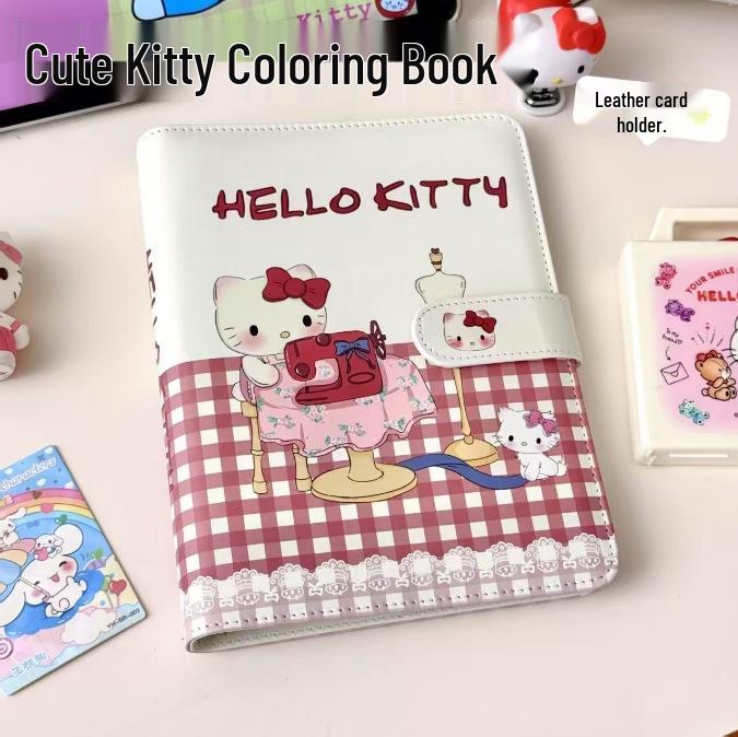 A5 PU Leather Magnetic Buckle Cute Cartoon Diary with Card Holder