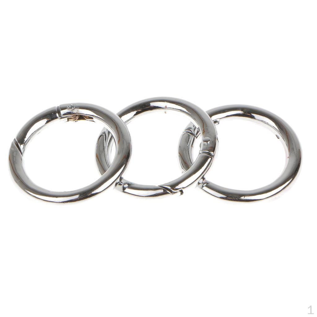 

Silver Plated Alloy Round Spring Snap Hooks Clip 35mm Pack of 3