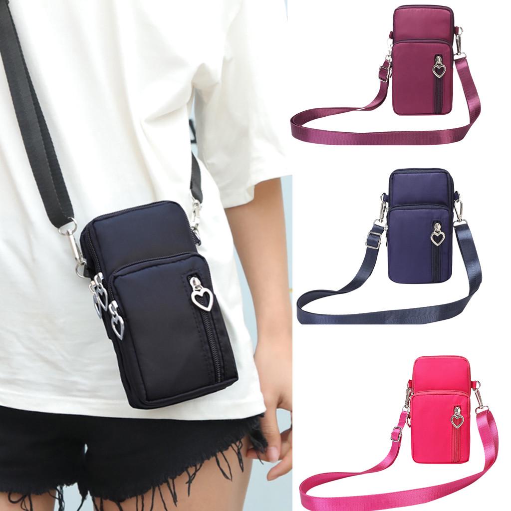 

Модная женская нейлоновая однотонная вертикальная сумка через плечо