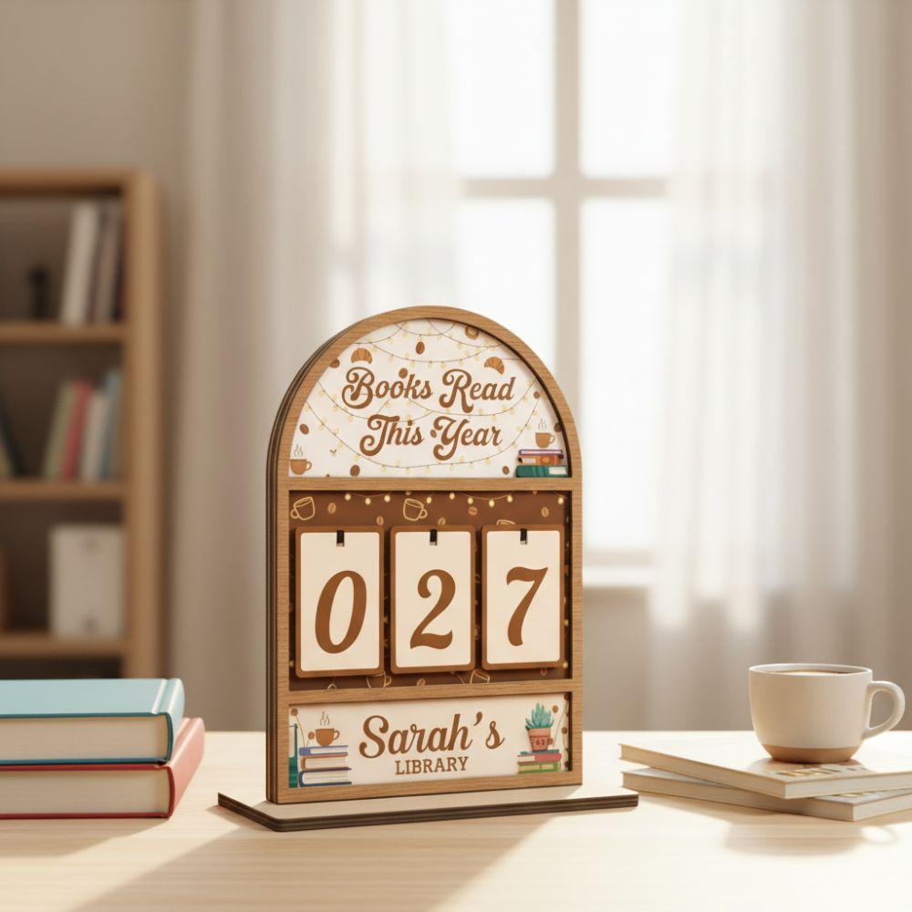 Wooden Books Read Tracker Standing Books Read This Year Reading Tracker Signage Craftwork Book Lovers Gift