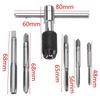 6PCS/Set Tap Drill Wrench Metric Screw Taps Ratchet Tap Wrench Tapping