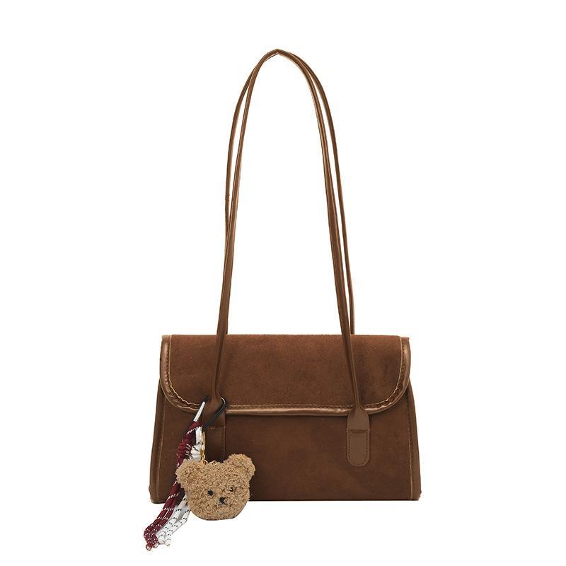 

The new fashion trend of the season, women s bags, deerskin fleece shoulder bags, large capacity, small and portable handbags, women No pendant model коричневый