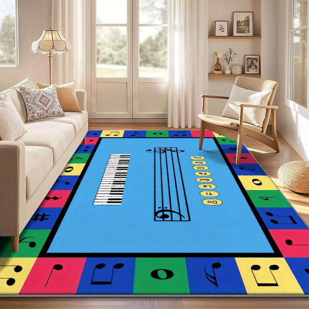 

Modern Art Velvet Area Mat Vibrant Piano Keys Design Durable Living Room Bedroom Office Stylish Smoke Gray 50x80cm20x31in