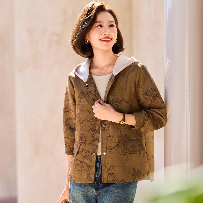 QianLian Kapuzen-Freizeitjacke für Frauen mittleren Alters