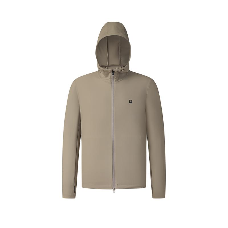 FILA Fitness Series Sports Fashion Simple Cool Breathable Hooded Jacket Men Jacket Bean-Green Brown A51M521501F-BN