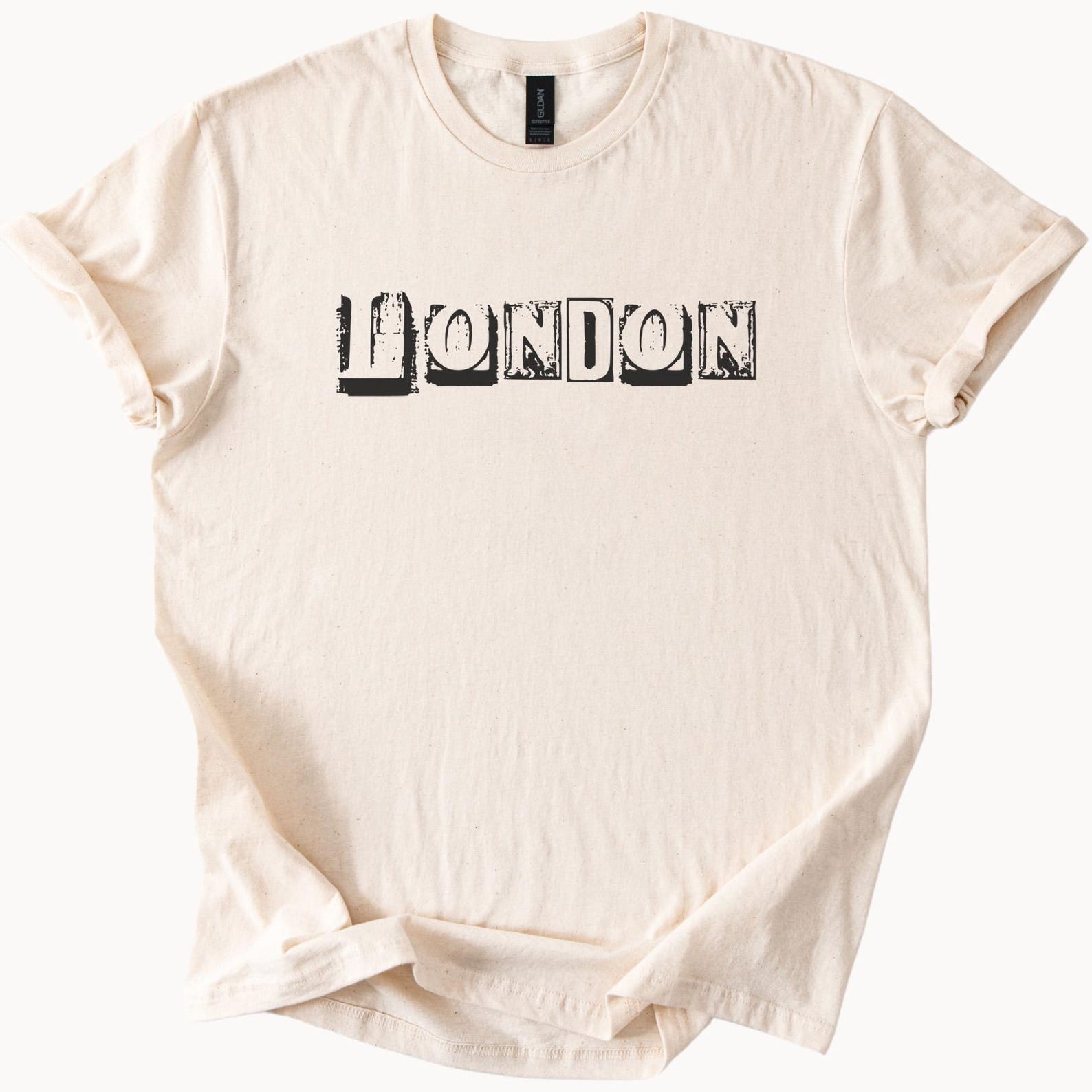 London Graphic T Shirt Distressed Block Letter Print London City Tee Urban Travel Shirt Soft Cotton London Souvenir Shirt Gift 100
