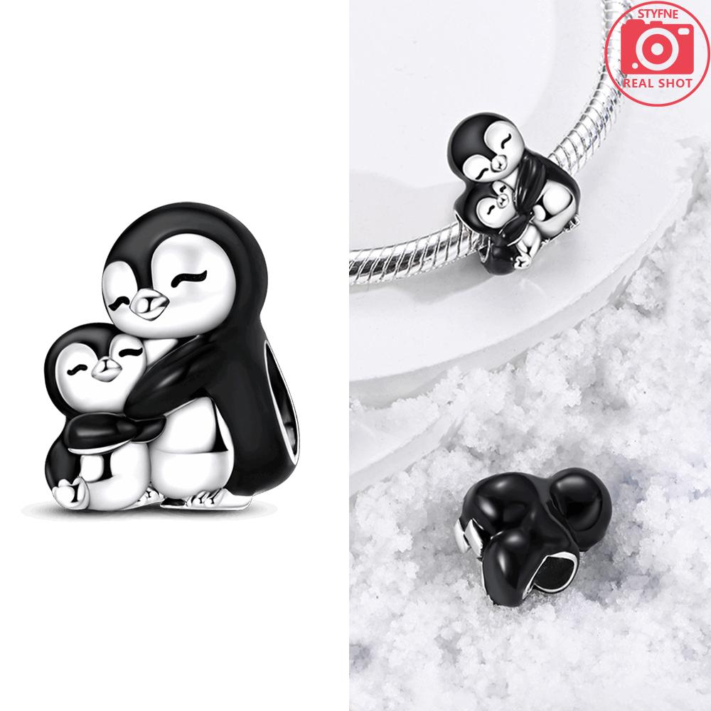 Authentic copper Black Sea Penguin Pendant Featuring Blue Zircon Heart Sea Star Shape Bead Charms Compatible With Bracelets Jewellery Diy Women Gift