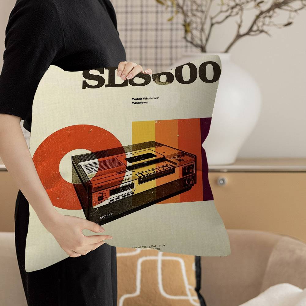 Mid Century Retro Vinyl Records Cushion Cover Car Throw Pillow Case For Sofa Car Christmas Gift 40x40cm 45x45cm
