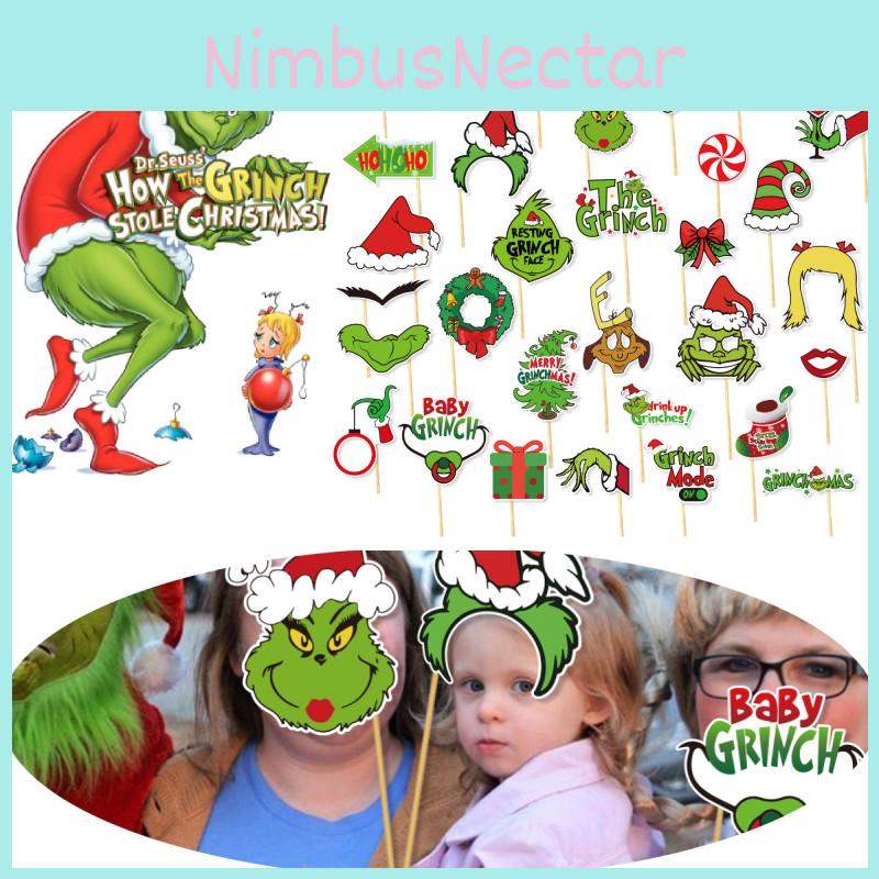 Grüner Grinch Weihnachtsfeier Foto Requisiten Lustige Dekorative Artikel Für Party