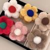Korean Style Plush Flower Hair Claws Fashion Small Hair Clips Sweet Barrettes Shark Clips For Women Hair Accessories Headwear