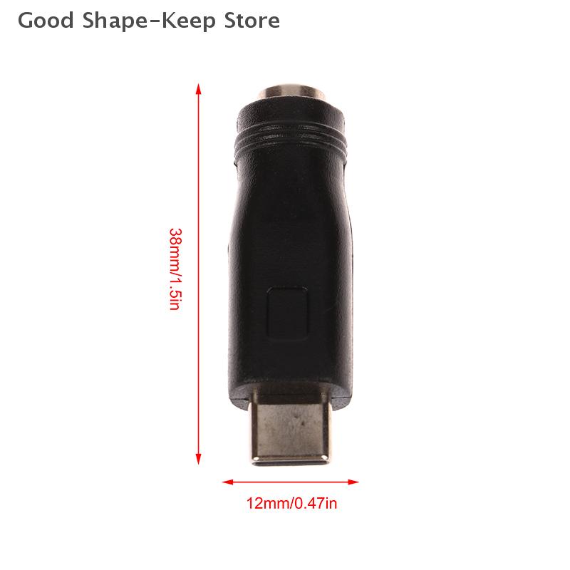 1 PC DC Power Adapter Converter with 5.5x2.1mm Female Jack to USB Type-C Male Connector