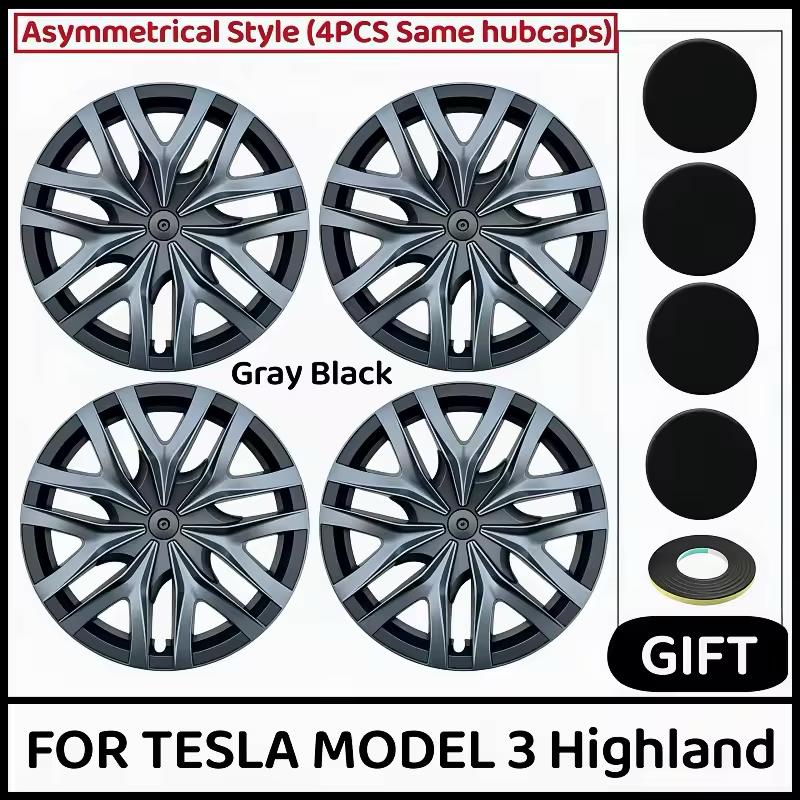 4PCS 18-Inch For Tesla Model 3 Wheel Cover Highland Performance Hub Caps Replacement Wheel Full Rim Cover Accessories 2024-2026