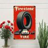 Vintage Firestone Däckplåtskylt Retro Garageväggkonst Hembarinredning