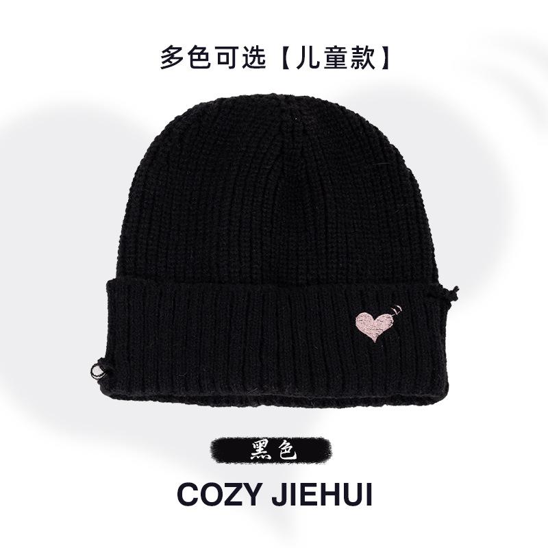 Autumn and Winter New Love Hole Knitted Hat Women's Big Head Circumference Winter Wool Hat Versatile Warm Cold Hat Men