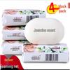 Jasmine Scented Soap for Men & Women: 4 Bars (135g each) - Bathing, Facial Cleanser, Moisturizer, Long-Lasting Fragrance, Family Pack.