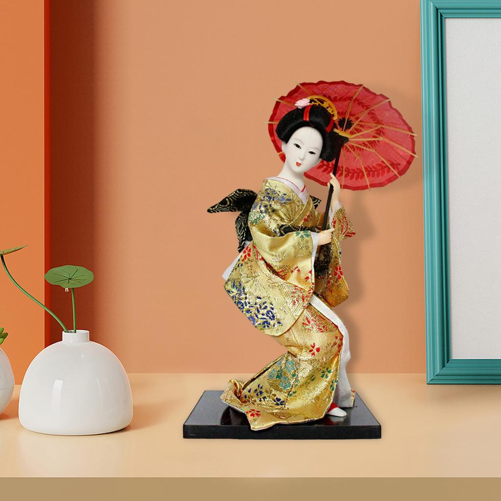 Figurine Kimono Doll Shape Decor Creative Japanese Doll Tabletop Decor Japanese Style Doll Desktop Ornament House Decoration