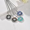 Adjustable Stainless Steel Compass Charm Necklace Men Spiritual Jewelry Chain Necklace for Birthday Valentines Day
