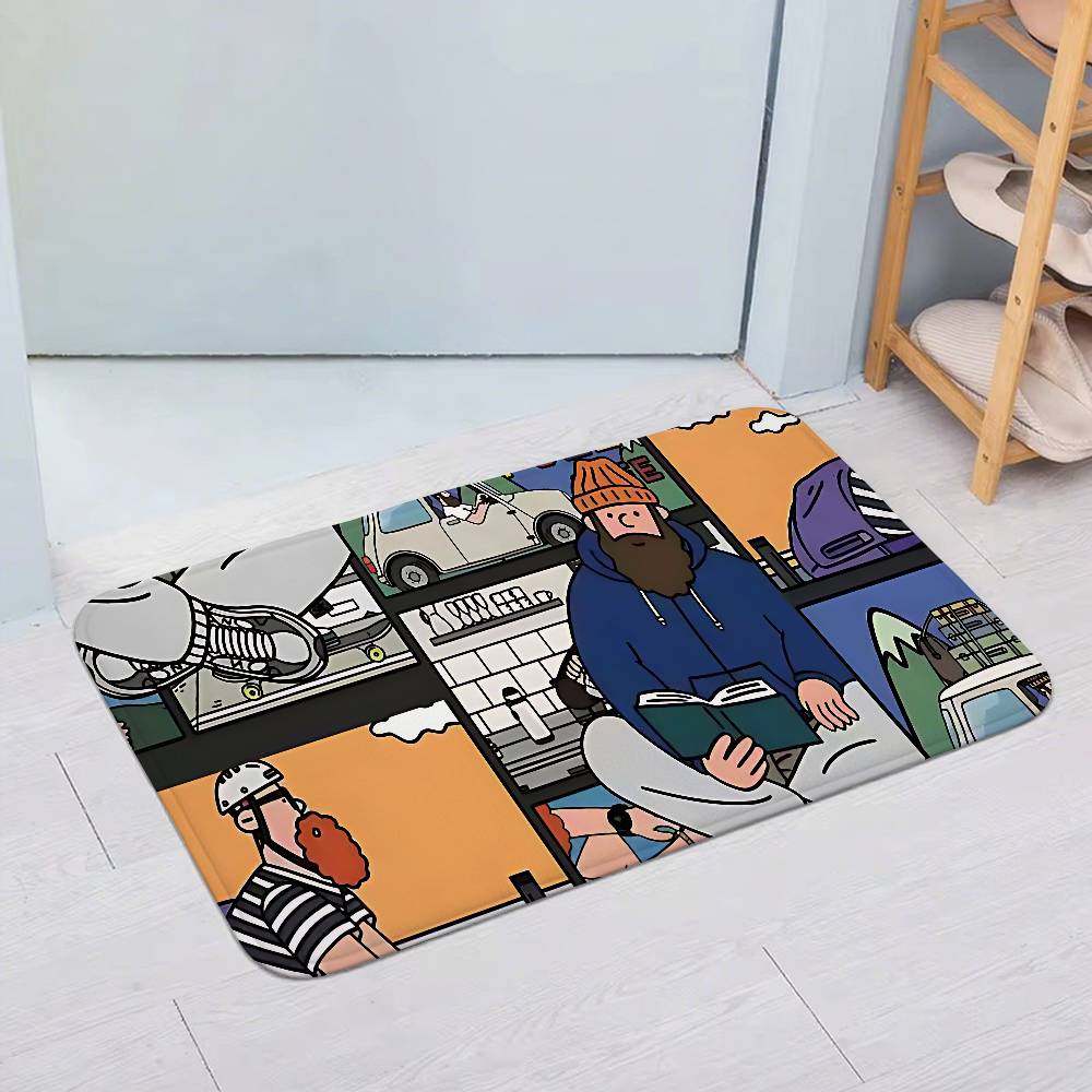 Interesting Beard Man Entry Door Floor Mat Festive Decorations Carpet Bathroom Anti-slip Mat Entrance Doormat