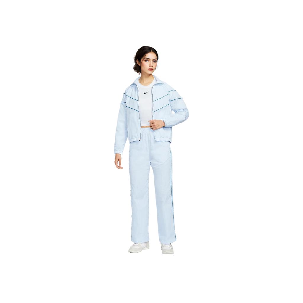 Nike Stand Collar Comfortable Casual Sports Long Sleeve Jacket Women Jackets Blue FV6305-423