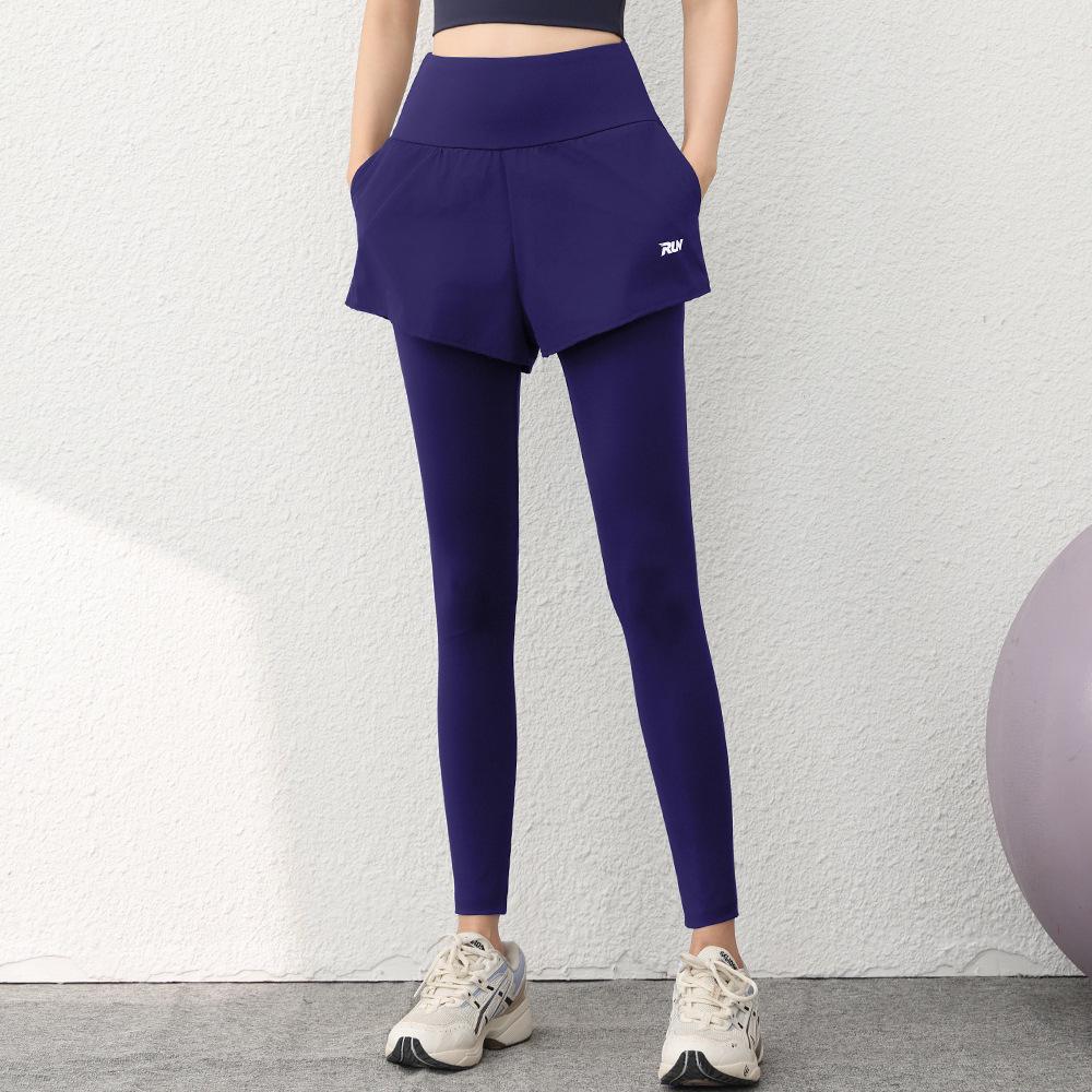 Women's High-Waisted Quick-Dry Two-Piece Yoga Pants: Anti-Exposure, Stretchy & Outdoor-Friendly Fitness Leggings