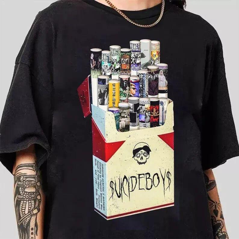 Unisex Shirt Cotton Oversize Large Size Suicideboys Cigarette Album t-Shirt S-4XL