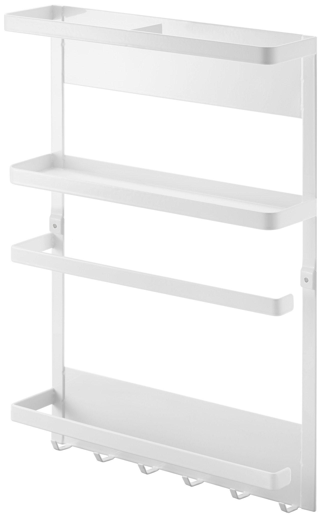 

Yamazaki Magnetic Refrigerator Side Rack, White, Approx. W24.5 x D6.5 x H34cm, Plate, Kitchen Rack, Kitchen Paper Holder, 2907