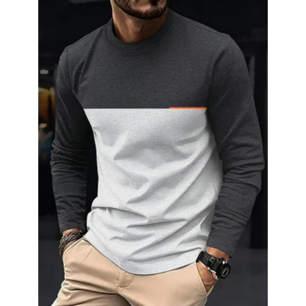 Herren Grafisches Langarm-T-Shirt Cool Bedruckt Rundhals Lässig Streetwear Oberteil