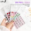 25PCS/Box Nail Rhinestones 3D Decoration Crooked Heart Ax Fat Square Shiny Point Crystal Diamond Jewelry Manicure Design Accessories