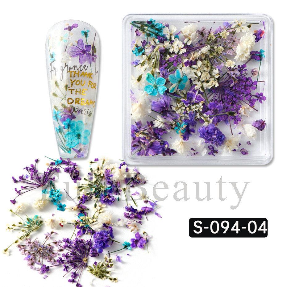 Nail Art Dried Flower, Japanese Monet Garden Color Scheme Petal Small Floral Mixed Nail Dried Flower