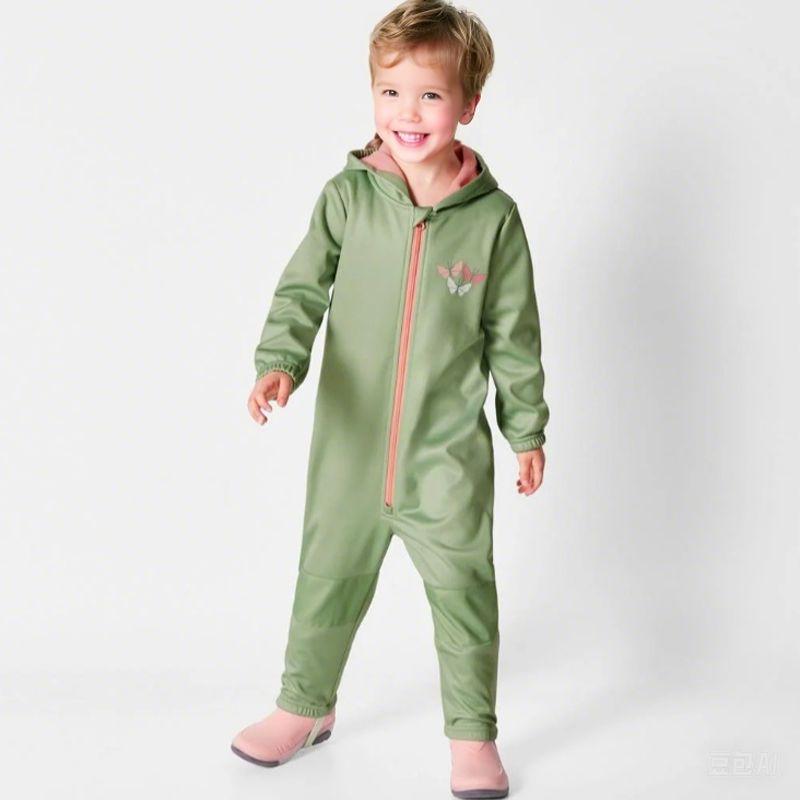 Outdoor Windproof Soft Shell Children's Jump Suit Boys and Girls Jumpsuit Romper Fleece-lined Heattech Waterproof Export