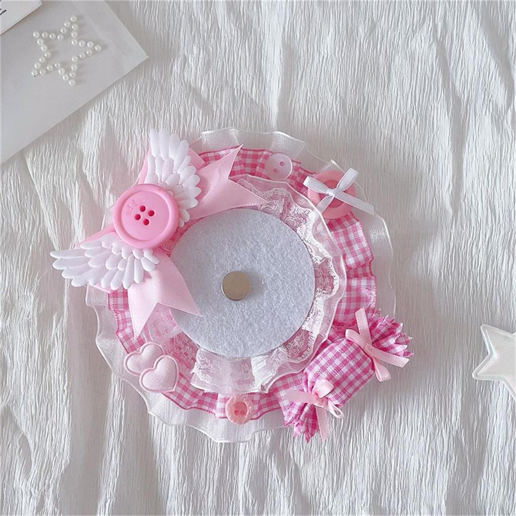 Cute Candy Themed Badge Holder Trendy Lace Badge Stand with Sweet Candy Elements for Daily Wear Parties Dates