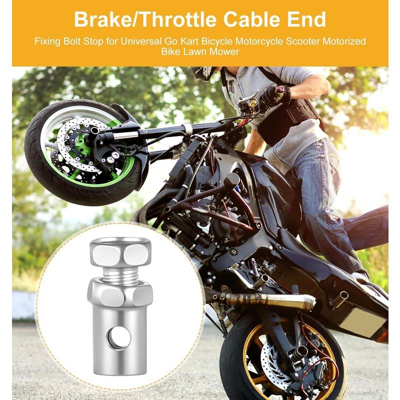 20Pcs Throttle Cable Stops, Universal 1/8" Throttle Cable Stop Nipples Clutch Brake Ends Repair for Bike Go Kart Motorcycles Law