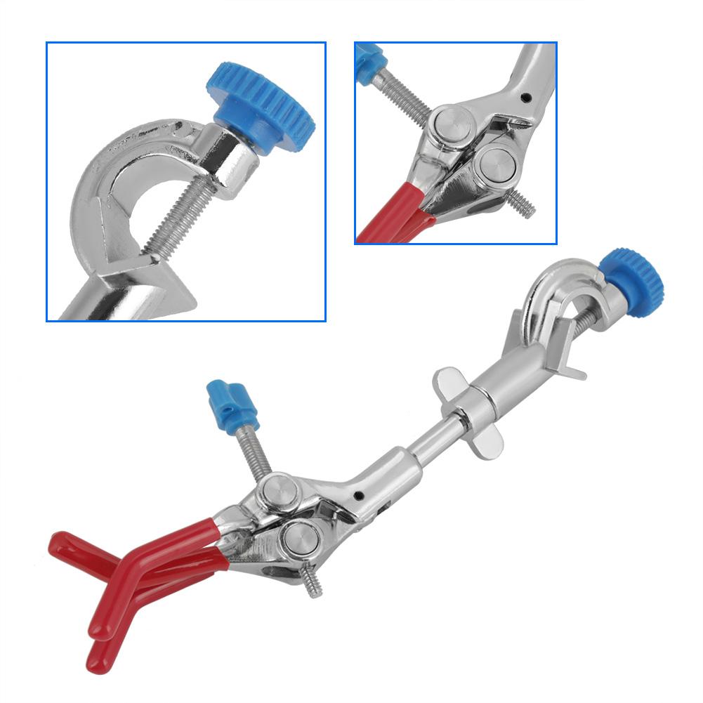 Adjustable Three Prong Swivel Flask Clamp Lab Test Tube Condenser Lab Holder