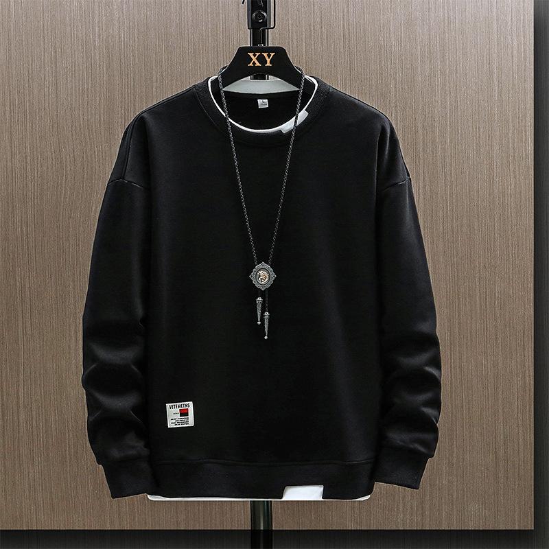 Bărbați Fals Două piese Gât Rotund Hanorac Nou Primăvară Primăvară Toamnă Iarnă Zhongshan Fund de bază Tricou cu mânecă lungă Top