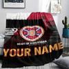 1PC Custom Name Heart of Midlothian Patterned Flannel Blanket Suitable For All Seasons for Home Decor Warmth and Comfort Gifts Holiday Present