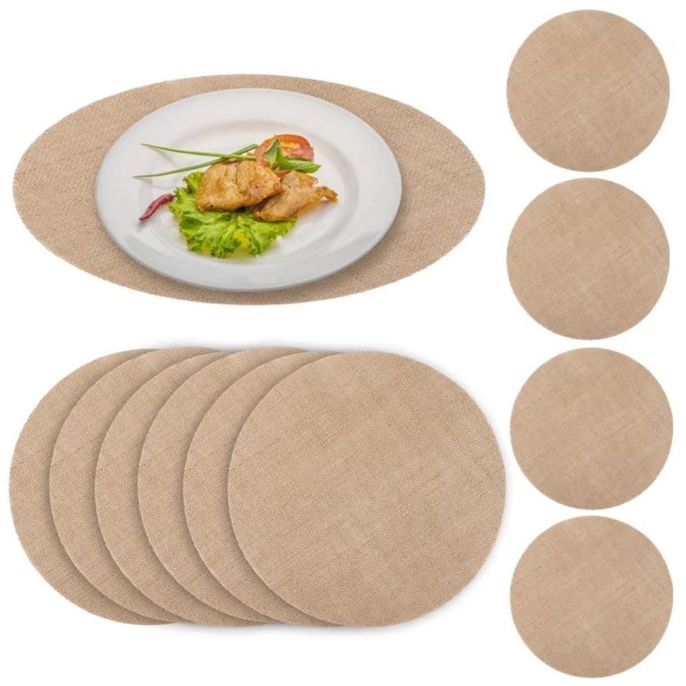 Burlap Round Placemats Jute Photo Props Party Dinner Table Decoration  Festival Home Decor