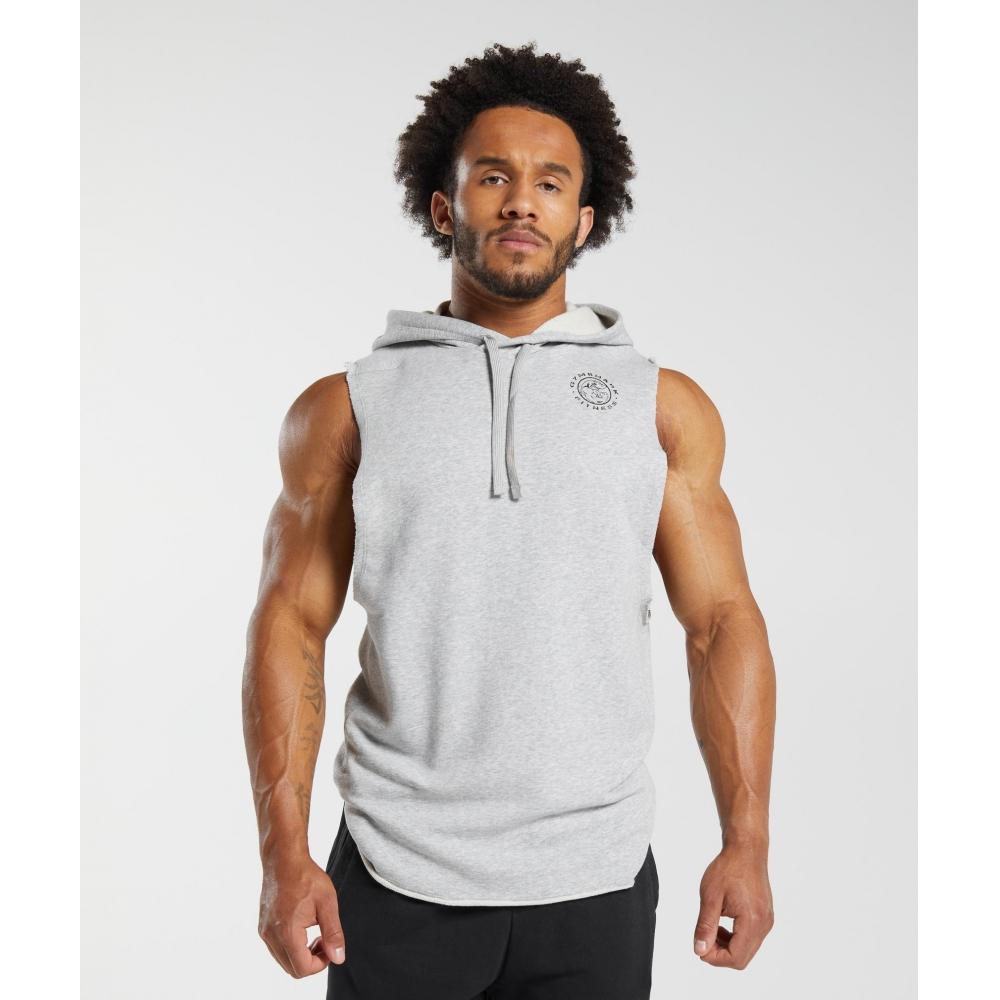 

Толстовка GYMSHARK Legacy с капюшоном Светло-серый меланжевый A5A2V GBFG S
