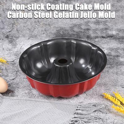 Stampo per dolci antiaderente da 9,5 pollici, tondo, in acciaio al carbonio, tubo scanalato, per torte da libbra, stampo per la cottura di gelatina, budino al cioccolato, teglia resistente